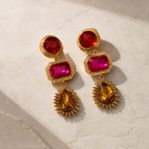 Aros colgantes tricolor