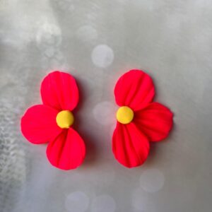 Aros flores Fucsia fluor