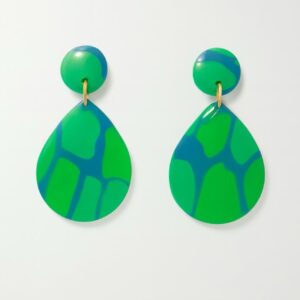 Aros Gotas Verdes con azul