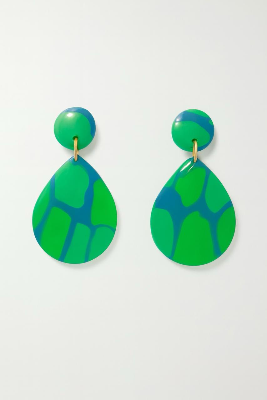 Aros Gotas Verdes con azul