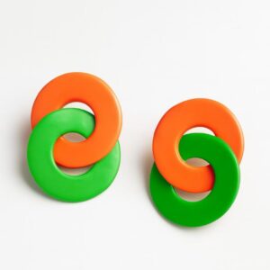 Aros circulos enlazados maxi naranja y verde