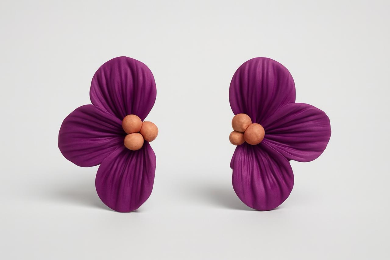 Aros flores moradas